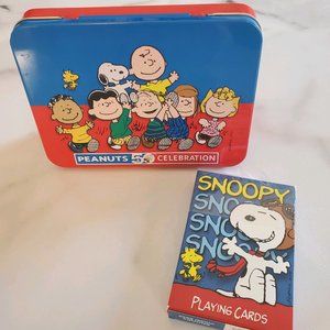 Peanuts 50th Celebration Collector Tin with 1 deck of cards